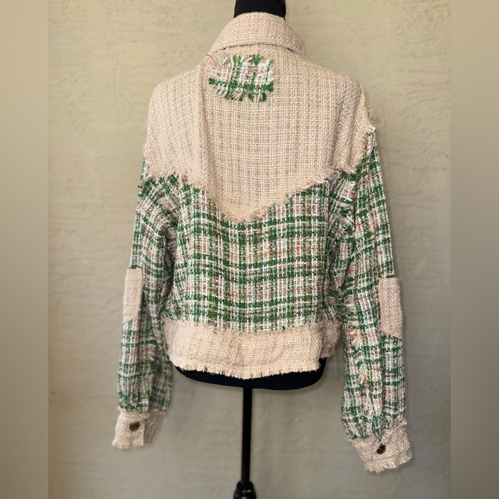 POL Tweed Plaid Jacket | Frayed Trim | Preppy Boutique Style | Size Small - Picture 8 of 12